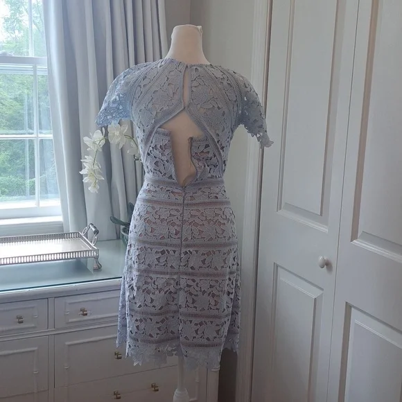 NWOT REISS Womens Pale Blue Lace Cap Sleeve Party/Wedding‎ Guest Dress S-0 - Picture 5 of 10